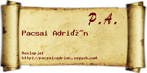 Pacsai Adrián névjegykártya